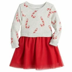 Toddler Girl Jumping Beans® Holiday Fleece Tulle Dress