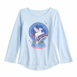 Girls 4-12 Jumping Beans® Sensory Adaptive High-Low Tee Blue Unicorn