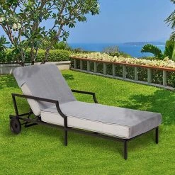 Jumping Beans Linum Home Textiles Standard Size Chaise Lounge Cover Gray