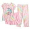Toddler Girl Jumping Beans® Adaptive Abdominal Access, Seated Comfort, & Easy Dressing Tie Dye Top & Bottoms Pajama Set