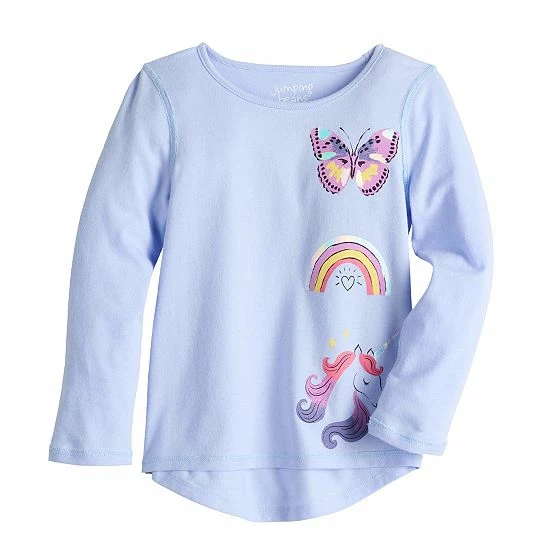 Toddler Girl Jumping Beans® Adaptive Sensory Friendly High-Low Hem Long Sleeve Graphic Tee Blue Toddler Girl Jumping Beans® Adaptive Sensory Friendly High-Low Hem Long Sleeve Graphic Tee Blue -Jumping Beans shop unnamed file 4512