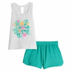 Girls 4-12 Jumping Beans® Active Crisscross Back Tank Top & Mesh Shortie Set Sun Pink Strength -Jumping Beans shop unnamed file 4557
