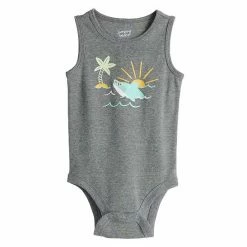 Baby Jumping Beans® Sleeveless Romper Ivory Dinosaur