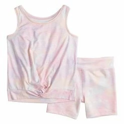Girls 4-12 Jumping BeansĀ® Active Tank & Bike Shorts Set Tie Dye