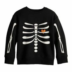 Kids 4-8 Jumping Beans® Halloween Skeleton Fleece Pullover Sweatshirt