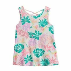 Girls 4-12 Jumping BeansĀ® Crisscross Back Summer Tank Top Teal