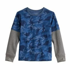 Boys 4-12 Jumping Beans® Thermal Sleeve Skater Graphic Tee Blue Dino Camo -Jumping Beans shop unnamed file 470