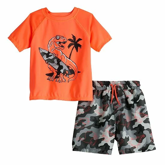 Toddler Boy Jumping Beans® Graphic Rash Guard & Printed Swim Trunks Swim Set Navy Pineapple 3 Toddler Boy Jumping Beans® Graphic Rash Guard & Printed Swim Trunks Swim Set Navy Pineapple - Image 3