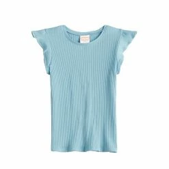 Girls 4-12 Jumping Beans® Ribbed Flutter Sleeve Tee Blue -Jumping Beans shop unnamed file 4793