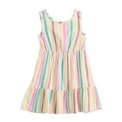 Toddler Girl Jumping Beans® Tiered Sleeveless Dress Multi Stripe