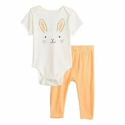Baby Jumping Beans® Bodysuit & Pants Set Ivory Bunny