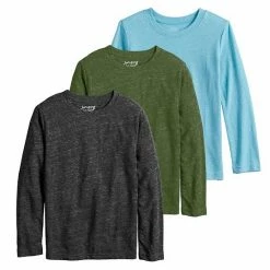 Boys 4-12 Jumping Beans® 3 Pack Crew Textured Tees White Blue Orange