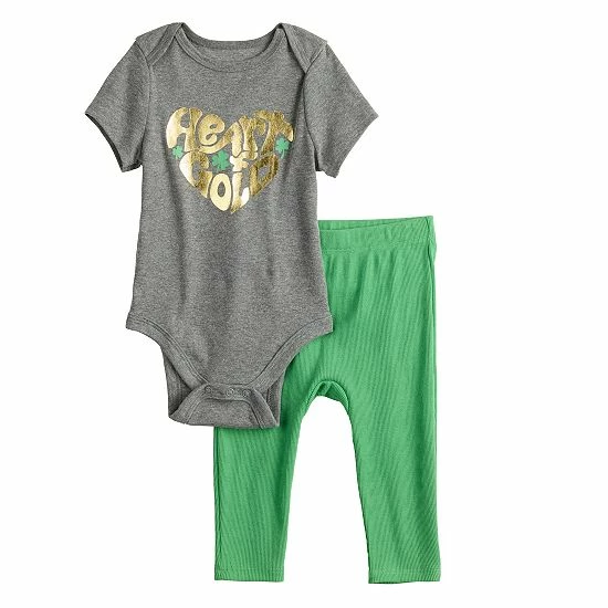 Baby Jumping Beans® "Heart Of Gold" Bodysuit & Pants Set 1 Baby Jumping Beans® "Heart Of Gold" Bodysuit & Pants Set