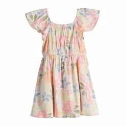 Girls 4-12 Jumping Beans® Flutter-Sleeve Dress Green Floral