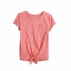 Toddler Girl Jumping Beans® Knot-Front Tee Dark Coral -Jumping Beans shop unnamed file 5133