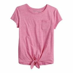 Toddler Girl Jumping Beans® Knot-Front Tee Dark Coral -Jumping Beans shop unnamed file 5137