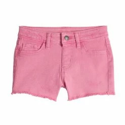 Girls 4-12 Jumping Beans® Raw-Hem Denim Shorts Acid Wash