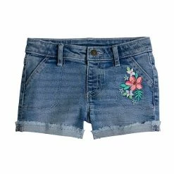 Toddler Girl Jumping Beans® Roll-Cuff Denim Shortie Shorts