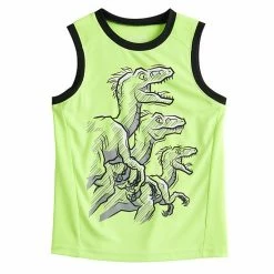 Boys 4-8 Jumping Beans® Active Graphic Muscle Tank Top With Mesh Back Lime Raptors