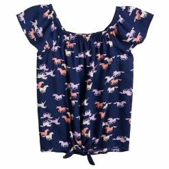 Girls 4-12 Jumping Beans® Tie-Front Woven Top Navy Unicorn -Jumping Beans shop unnamed file 5406