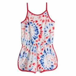 Girls 4-12 Jumping Beans® Americana Tie Dye Dolphin Short Romper