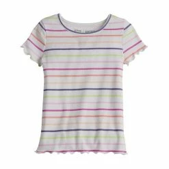 Toddler Girl Jumping Beans® Ribbed Allover Print Tee Multi Stripe -Jumping Beans shop unnamed file 5490