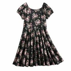 Girls 4-12 Jumping Beans® Puff Sleeve Printed Fit-and-Flare Dress Unicorn -Jumping Beans shop unnamed file 5521