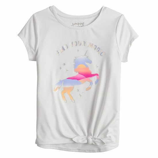 Girls 4-12 Jumping Beans® Tie Front Active Tee Green 3 Girls 4-12 Jumping Beans® Tie Front Active Tee Green - Image 3