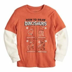 Alternative view of Boys 4-12 Jumping Beans® Skater Tee With Thermal Sleeves Pizzasaurus Blue