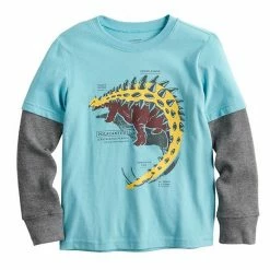 Boys 4-12 Jumping Beans® Skater Tee With Thermal Sleeves Pizzasaurus Blue -Jumping Beans shop unnamed file 5552