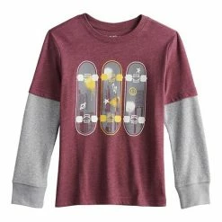Boys 4-12 Jumping Beans® Skater Tee With Thermal Sleeves Pizzasaurus Blue -Jumping Beans shop unnamed file 5553