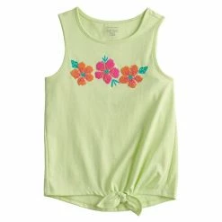 Girls 4-12 Jumping Beans® Tie Front Tropical Graphic Tank Top Navy