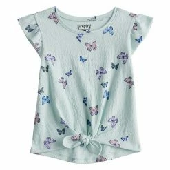Toddler Girl Jumping Beans® Tie-Front Flutter Top Purple Floral