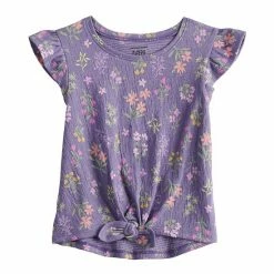 Toddler Girl Jumping Beans® Tie-Front Flutter Top Purple Floral -Jumping Beans shop unnamed file 5615