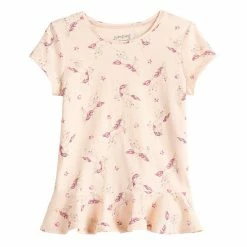 Girls 4-6x Jumping Beans® Peplum-Hem Tee Unicorn Navy