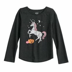 Toddler Girl Jumping Beans® Long Sleeve Spooky Halloween Graphic Tee Orange