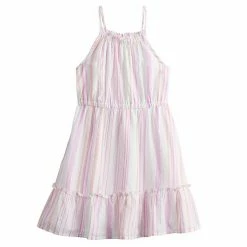 Toddler Girl Jumping Beans® Ruffle Halter Dress Multi Stripe