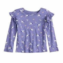 Girls 4-12 Jumping Beans® Long Sleeve Ruffle Shoulder Tee Gray -Jumping Beans shop unnamed file 580