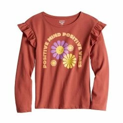 Girls 4-12 Jumping Beans® Long Sleeve Ruffle Shoulder Tee Gray -Jumping Beans shop unnamed file 581