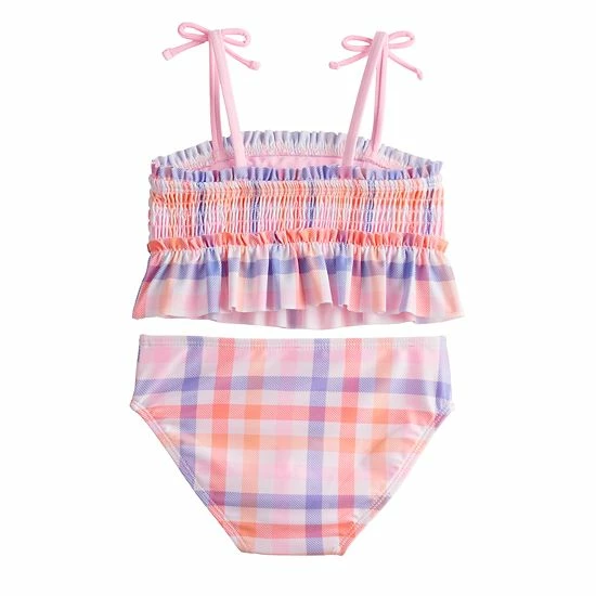 Toddler Girl Jumping Beans® Tie Strap Gingham 2-Piece Tankini Swimsuit 2 Toddler Girl Jumping Beans® Tie Strap Gingham 2-Piece Tankini Swimsuit - Image 2