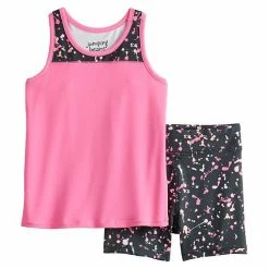 Toddler Girl Jumping Beans® Colorblock Tank & Bike Shorts Set Purple Butterfly -Jumping Beans shop unnamed file 5871