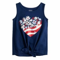 Toddler Girl Jumping Beans® Fourth Of July Tie-Front Tank Navy Floral Heart -Jumping Beans shop unnamed file 5882