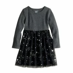Toddler Girl Jumping Beans® Cozy Knit Tutu Dress Gray