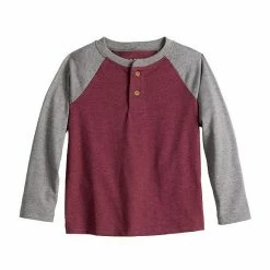 Toddler Boy Jumping Beans® Long Sleeve Raglan Henley Tee Burgundy -Jumping Beans shop unnamed file 613