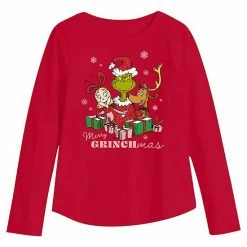 Girls 4-12 Jumping Beans® Dr. Seuss "Merry Grinchmas" Long Sleeve Glitter Graphic Tee