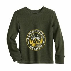 Toddler Boy Jumping Beans® Thermal Graphic Tee Burgundy Vehicles