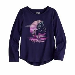 Girls 4-12 Jumping Beans® Long Sleeve Shirttail Active Graphic Tee Navy -Jumping Beans shop unnamed file 807