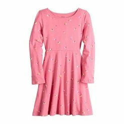 Girls 4-12 Jumping Beans® Long Sleeve Printed Skater Dress Pink Flowers 2 Girls 4-12 Jumping Beans® Long Sleeve Printed Skater Dress Pink Flowers -Jumping Beans shop unnamed file 843
