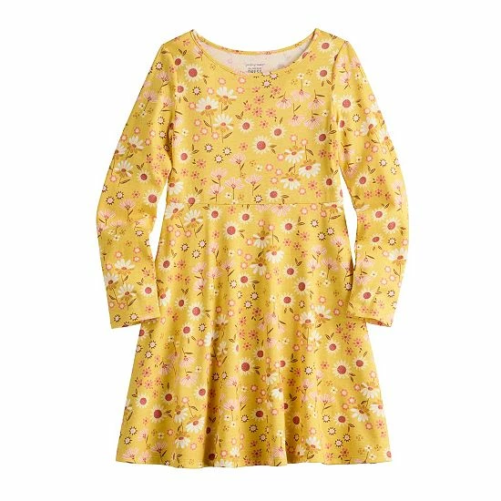 Girls 4-12 Jumping Beans® Long Sleeve Printed Skater Dress Pink Flowers Girls 4-12 Jumping Beans® Long Sleeve Printed Skater Dress Pink Flowers -Jumping Beans shop unnamed file 844