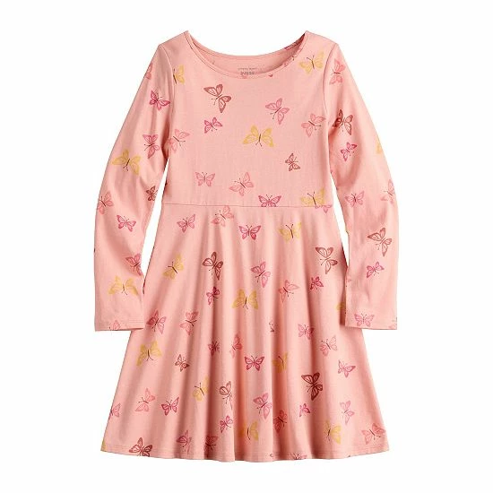 Girls 4-12 Jumping Beans® Long Sleeve Printed Skater Dress Pink Flowers Girls 4-12 Jumping Beans® Long Sleeve Printed Skater Dress Pink Flowers -Jumping Beans shop unnamed file 846